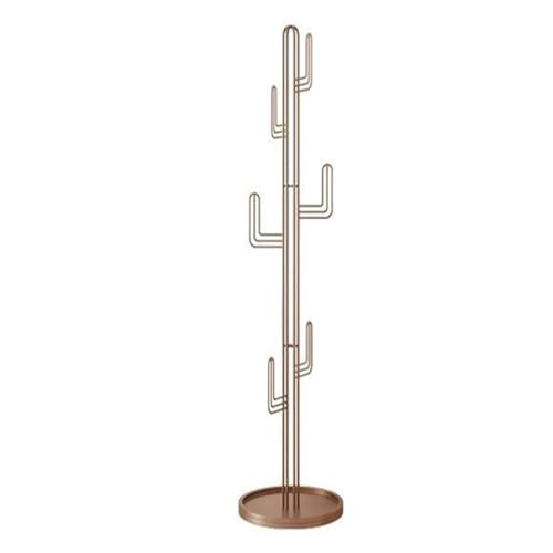 Perchero de pie para recibidor elegante con base redonda estable oro 2