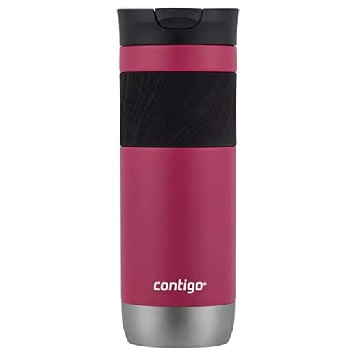 Contigo SnapSeal Byron 2.0 Insulated Stainless Steel Travel Mug with Grip, 20 oz, Dragon Fruit