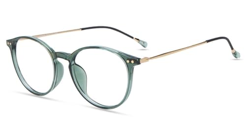 Firmoo Occhiali Luce Blu per Computer Bloccati Luce Occhi Occhiali Retrò Donna Uomo TR90 (Verde)