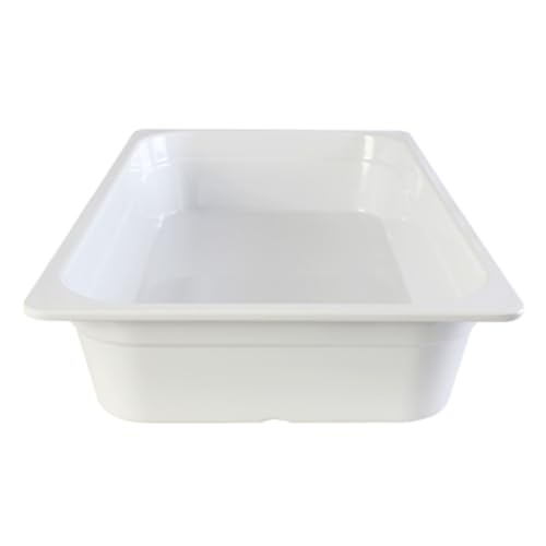 FSE GN1004W Food Pan, 1/1 GN, 4" deep, Stackable, Anti-Jamming, for Cold & hot Foods, Melamine, White, BPA Free, NSF