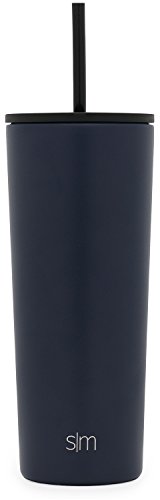 Simple Modern Insulated Tumbler With Lid And Straw | Iced Coffee Cup Reusable Stainless Steel Water Bottle Travel Mug | Gifts For Women Men Her Him | Classic Collection | 24Oz | Deep Ocean #TOP1