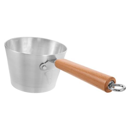 LOORGVEL Cacerola de Aluminio con Mango Olla Pequeña Gruesa para Derretir Mantequilla y Chocolate Calentador de Leche y Salsas Pota Multiusos para Cocina Compacta