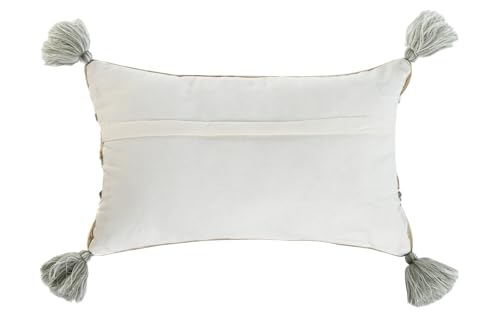 Coussin coton 50x30 brodé main oreiller rectangulaire salon - 5