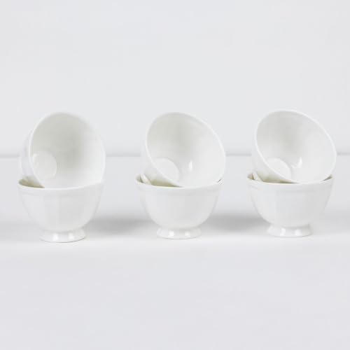 Image of GOLDEN QUEEN'S Small Bowls - Set of 6 | Perfect for ice Cream, Dessert & dips | Microwave Safe - Lotus White Bowls