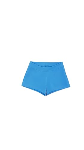 Short bleu fille taille basse idéal pour cours de danse et gymnastique