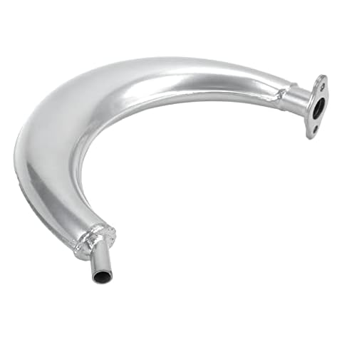 Rosvola Exhaust Muffler, Noise Reduction OD 10mm Half Moon Muffle High Strength for 2 Stroke 49cc 60cc 66cc 80cc Motorized Cover