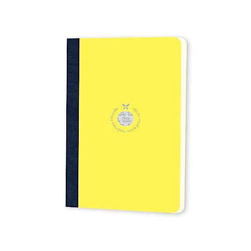 Image of flexbook Smartbook Notebook Ruled Yellow | Medium | 13x21cm - A5 (Minus) | 160 pages | 70gsm Fabriano Ivory Paper | Colorful Eco Paper Cover | with Dark Blue linen spine