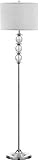 SAFAVIEH Lighting Collection Riga Clear Crystal/ Chrome 60-inch Living Room Bedroom Home Office Standing Floor Lamp (LED Bulb Included)