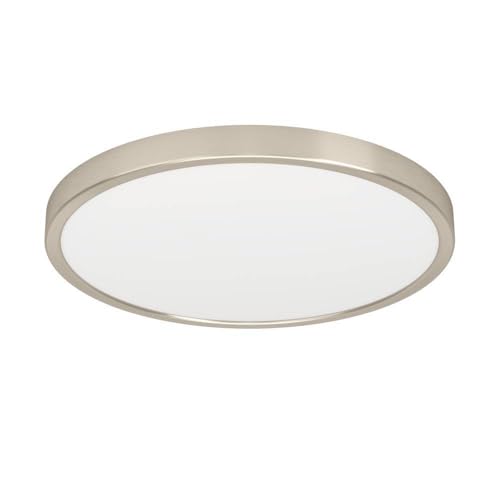Eglo LED Ceiling Light Fitting Fueva 6, Round Ceiling lamp, Flush Light Fixture, Plastic in Silver and White