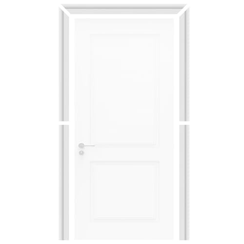 Maasechs 5 Pcs Mitered White PVC Brickmould Outdoor Door Trim Kit 1-1/4' x 2' x 81-3/4' Exterior...