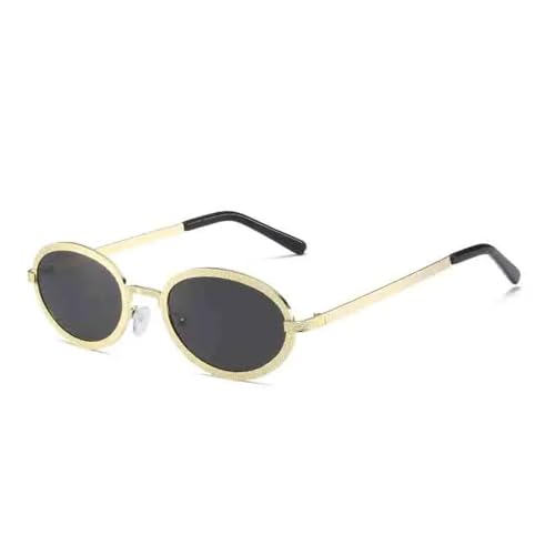 Lunettes de soleil ovales métal verres de luxe protection UV400