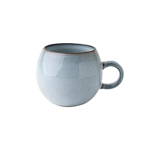 Hhaoran-9868 Juego de tazas de café capuchino de 500 ml para el hogar, taza de café con leche de cerámica de gran capacidad, taza creativa para el vientre, diseño esférico creativo, taza de café