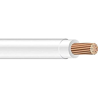 4 AWG 19-Stranded THHN White Copper Building Wire 30ft Cut
