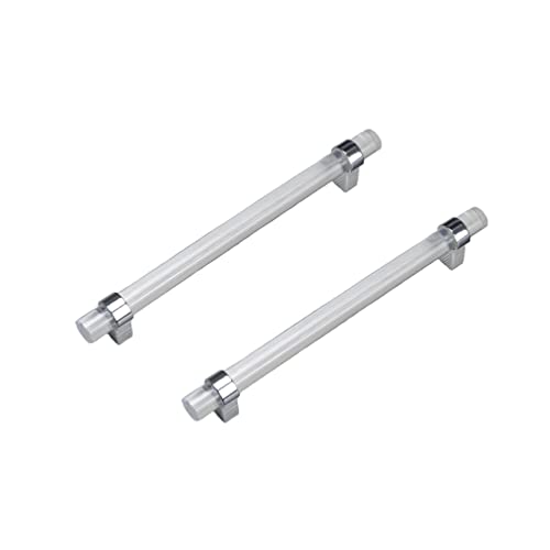 CONPHERON 2 Pcs Silver Cabinet Handles Crystal Acrylic Pulls Knobs 96mm, 128mm, 160mm, 192mm, 160mm (2 Pcs)