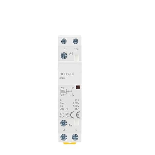 Contactor modular HCH8-25 de 25A con 2 NO para automatizacion silenciosa de circuitos 230V