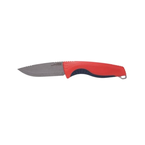 SOG Aegis FX Corrosion-Resistant Outdoor Survival Fixed Blade Knife | CRYO 4116 Krupps Steel | GRN Rubber Handle | UMS Sheath, Rescue Red/Indigo - Image 5
