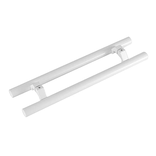 モダンなホワイトHシェイプ納屋ドアガラスドアプルハンドルオフィス店舗浴室シャワードアに簡単設置150cm(59インチ)×120cm