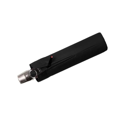 Knirps Taschenschirm T.200 Medium Duomatic in Schwarz mit Schutzhülle I Regenschirm mit Duomatic-Funktion I Auf-Zu-Automatik I Taschenregenschirm mit Drucktaste I Regenschirm automatisch