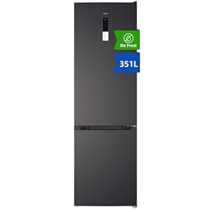 CHIQ Kühlschrank mit Gefrierfach No Frost | 356 L | 200 cm H, 60 cm B, 63 cm T| Smart Kontrol, Eco Mode, Leise 35 dB | 4-Sterne-Gefrieren, Schnellkühlung, LED-Touch-Display | FBM351NEI42