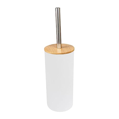Juego de cepillos para inodoro blanco pequeño para limpieza de baño 2