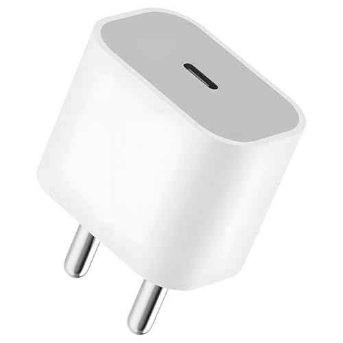 Image of 20W PD Fast Adapter Type C Compatible with iPhone 17 /17 Air /17 Pro /17 Pro Max,16 /16 Plus /Pro /Pro Max, 15 /14 /13 /12 /11 All Series [BIS Certified] 13 Months Warranty