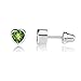 Girls' Sterling Silver CZ Simulated Birthstone Heart Earrings with Screw Back (6mm)
