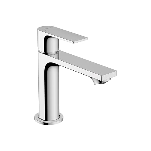 hansgrohe Rebris E Bathroom Faucet 1 Hole Single Handle Bathroom Sink Faucet for Vanity with Pop-Up Drain Assembly 1.2 GPM Chrome 72557001