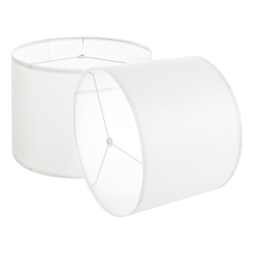 VEVOR Abat-jour tambour, 2 pcs, 33x33x25 cm, abat-jour de remplacement moyen en lin pour lampes de table, lampadaires et suspensions, housse de rechange pour...