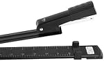 Deli Long Reach Stapler with 1000 Staples, 20 Sheet Capacity, Long Arm Standard Staplers for Booklet or Book Binding, Black