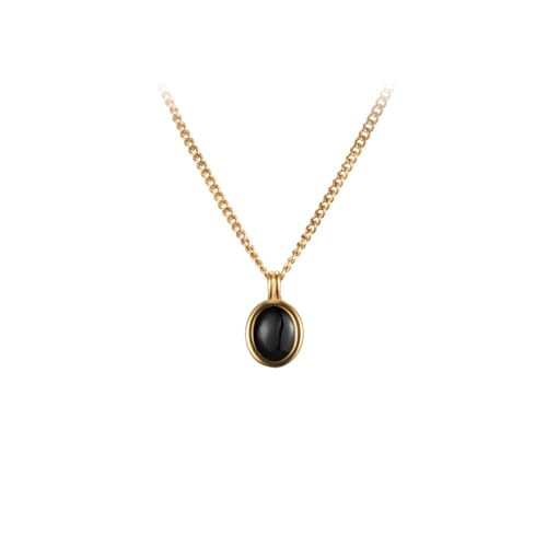 18K Gold Plated Gemstone Women Pendant Necklace Dainty Link Chain Necklaces for Women Ruby Amber Gemstone Pendants