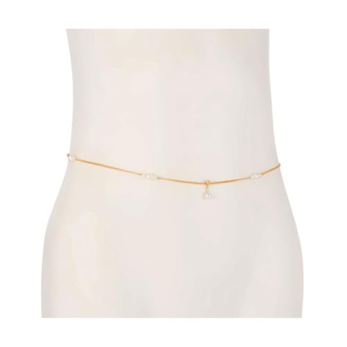 JNHBDZSW Bikini Accessoires Chaîne Plage Faux Pearl Tassel Chaîne de carrosserie avec Bijoux en zircone, chaîne de Ventre en Strass pour Femmes