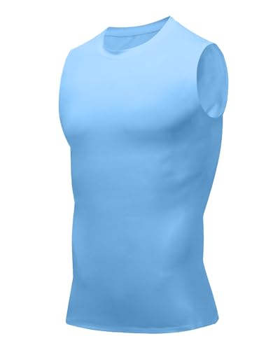 Image of Compression Shirt Men Slimming Body Shaper Vest Crewneck Workout Tank Top | Tummy Control Undershirts, Gynecomastia Compression Shirts, Back Support, Sleeveless Muscle Shirts, Shaping Tank Top