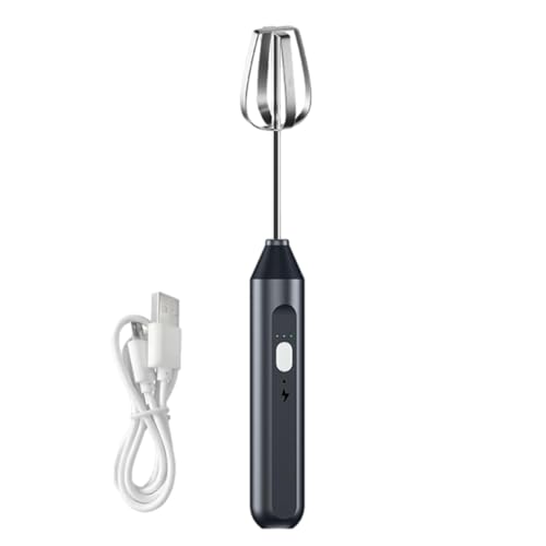Mcclellanty Batidora de Mano EléCtrica,Batidora Agitadora de Acero Inoxidable,Batidora de InmersióN Batidora Manual InaláMbrica,Espumador Ajustable de 3 Velocidades