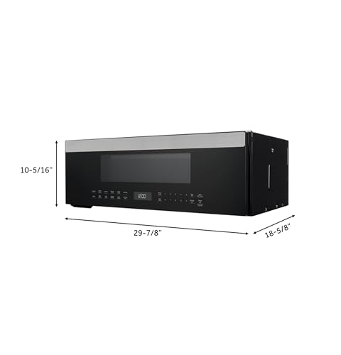 Image of GE Profile 30 inch Over-the-Range Low Profile Microwave, 1.2 Cu. Ft., 1000 Watts, 400 CFM Hood Vent, LED Lighting, Auto Defrost, Installer-Friendly, Stainless Steel, UVM9125STSS