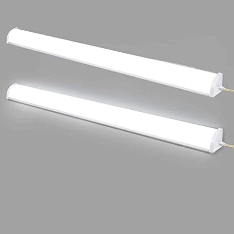 2 Pack LED Batten Light 2FT,30W 3000LM 6500K Daylight White LED Tube Lights,IP65 Waterproof LED Garage Light,Wall Ceiling Mount Linear Lighting Fitting for Office Kitchen Shop Basement Warehouse Cover