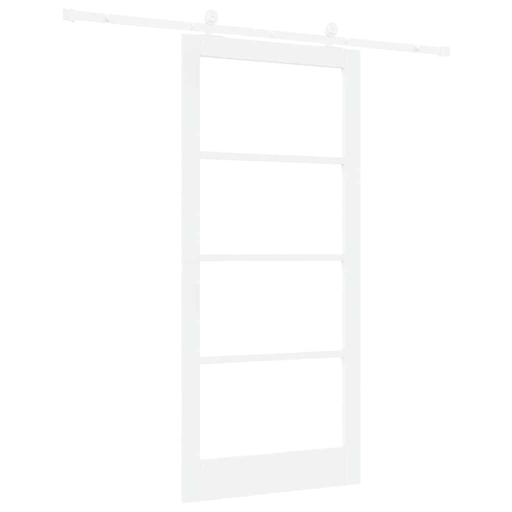Porta scorrevole Orkdal bianca, 93 x 202 cm, in legno massiccio e
