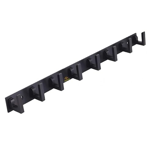 Image of Heavy Duty L Type Stainless Steel Cloth Hanger Suitable for Bathroom Bedroom Kitchen Wall Hook Rail Hanging Scarf Coat Keys Tie, Towel, Robe Hanger (Pack of 1, 8 Pin Black)