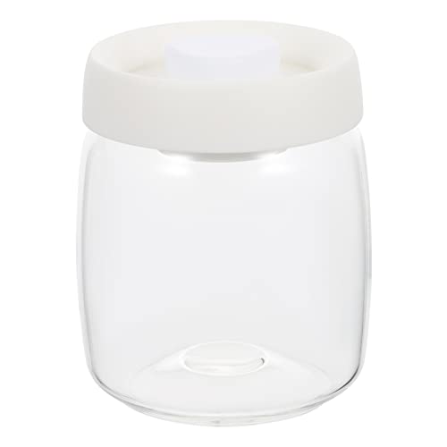 PEPLAYTAL 1Pieza Almacenamiento Al Vacío De Vidrio Borosilicato Transparente Para Vidrio Para Hogar Blanca