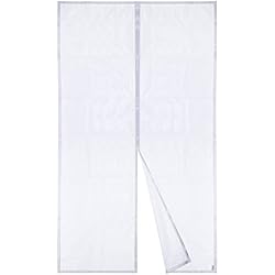 Apalus Puerta Magnética de Arriba a Abajo, Cortina Hecha de Malla, Se Cierra Automáticamente y Mantiene el Aire Fresco (140x240CM,Blanca)