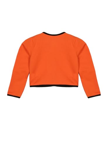 Image of KiddoPanti Girls Fleece Crop Length Shrug | Cotton Poly Fleece Fabric |Sequin Patch on Chest | Front Open Pearl Button Closure | Crop Length, Full Sleeve | Lightweigth & Breathable Girls Shrug