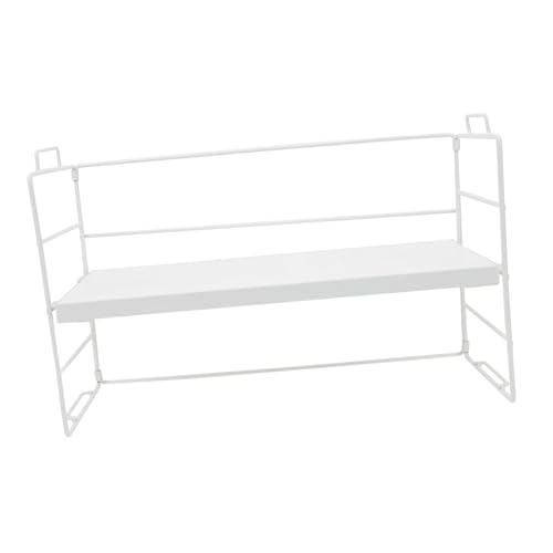 HOUDERCO シンプル卓上ラック アイアン ウッド製 小型収納棚 持ち運び便利 丸角 オフィス 家用デスク整理用