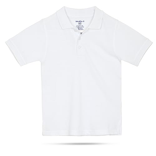 Image of Studio 3 Boy's - 4-Pack School Uniform Short and Long Sleeve Pique Polo Shirts