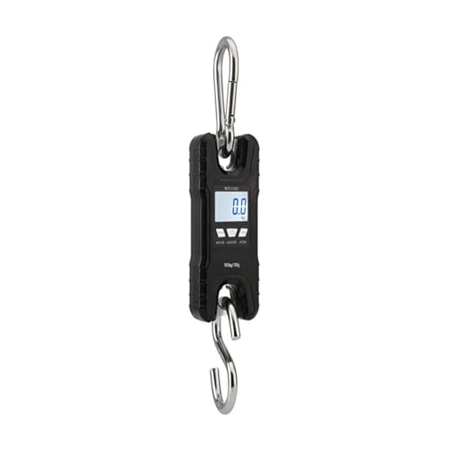 Báscula de grúa de 150KG-500KG, báscula Digital de gancho de acero inoxidable for colgar, balanza de peso resistente for peces con bucle LCD para construcción, fábrica(500kg Black)