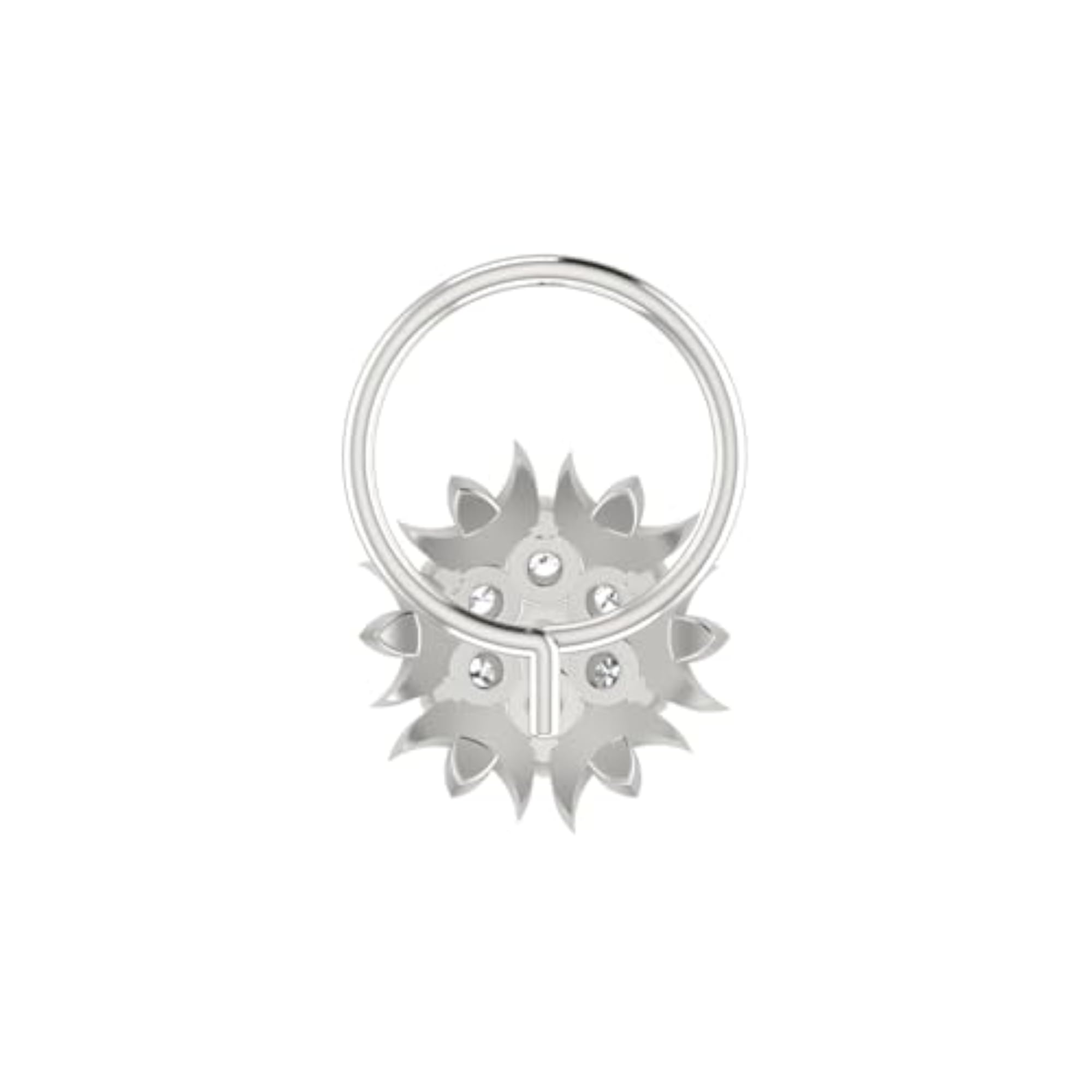 Women's 9K BIS Hallmarked White Gold Stud Nosering