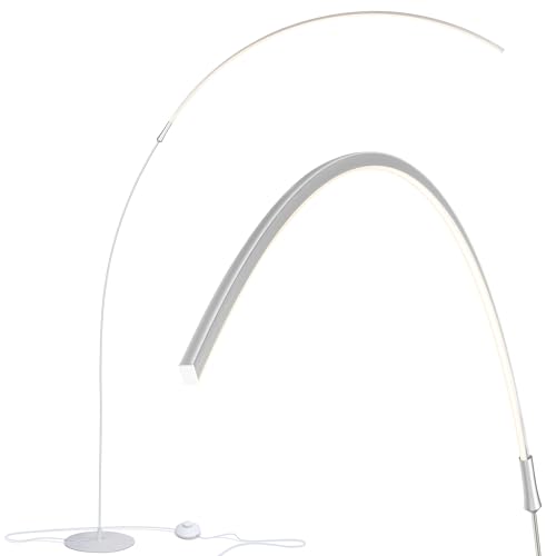 Brightech Sparq Arc Floor Lamp - Sleek, Minimalist Curved LED