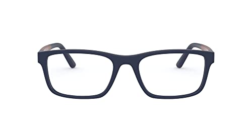 Polo Ralph Lauren Men's PH2212 Rectangular Prescription Eyewear Frames, Matte Navy Blue/Demo Lens, 53 mm