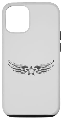 翼のある星 - タトゥースタイルのグラフィック スマホケース iPhone 12/12 Pro 用