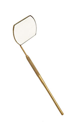 HADIZ Lash Mirror for Eyelash Extensions, Stainless Steel Eyelash Mirror Square, Lash Extension Tool, Beauty Mirror (Gold)