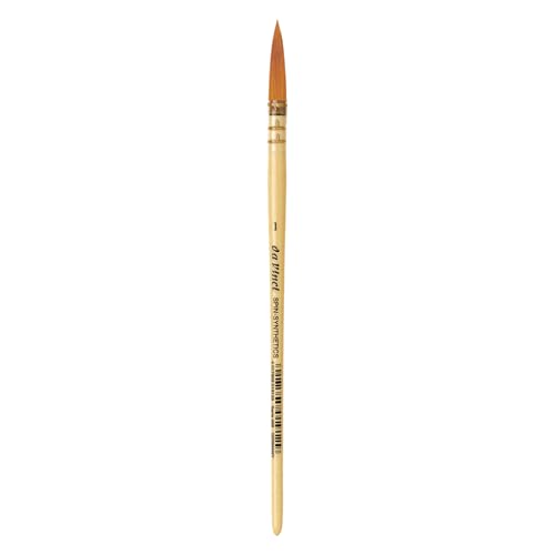 Image of da Vinci Watercolor Series 488 CosmoTop Spin Paint Brush, Round Synthetic with Lacquered Natural Handle, Size 1 (488-01)