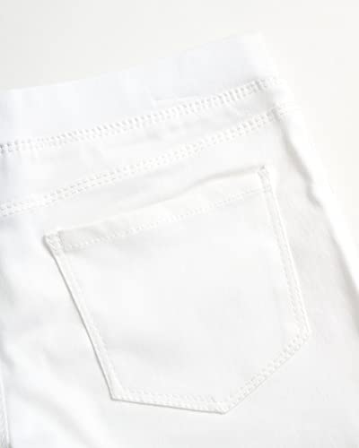 Real Love Girls' Shorts - 2 Pack Basic Soft Stretch Twill Shorts (Size: 7-16), Size 14, Black/White #TOP2
